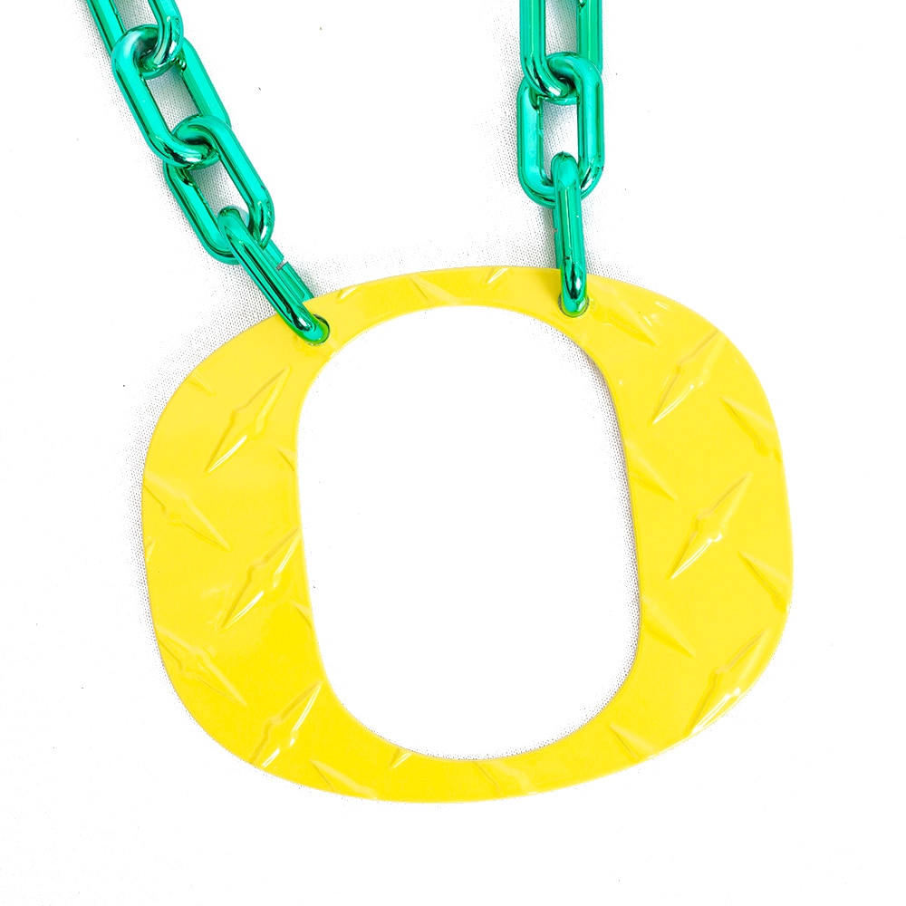 Classic Oregon O, Collegiate Art Design, Yellow, Necklaces, Gifts, Diamond Plated, Chain style, 908770